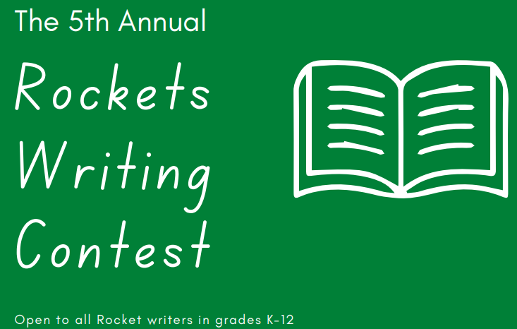 A graphic stating "the 5th annual Rockets Writing Contest"