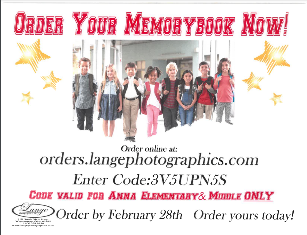 Order your Memory Book today! Last day to order is February 28th!